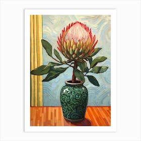 Flowers In A Vase Still Life Painting Protea 2 Art Print