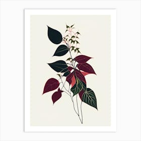 Western Poison Ivy Minimal Line Drawing 2 Art Print