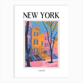 Flushing New York Colourful Silkscreen Illustration 4 Poster Art Print