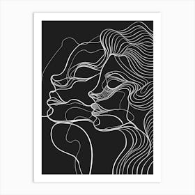 Minimalist Portraits Women Black And White 1 Art Print