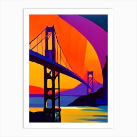 Abstract Golden Gate Bridge Sunrise Art Print