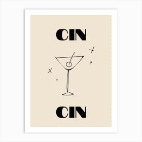 Cin Cin Glamour B&W Poster Art Print