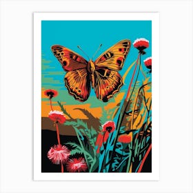 Pop Art Meadow Brown Butterfly 2 Art Print