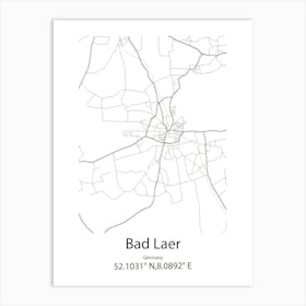 Bad Laer,Germany Minimalist Map Art Print