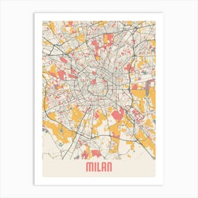 Milan Map Poster Art Print