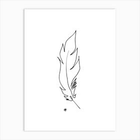 Touched By A Feather Line Art Print