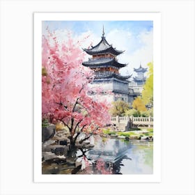 Yuyuan Garden China Watercolour 2 Art Print