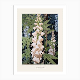 Flower Illustration Delphinium 2 Poster Art Print