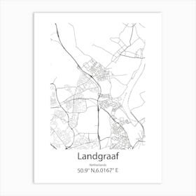 Landgraaf,Netherlands Minimalist Map Art Print