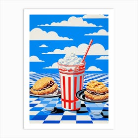 Milkshake & Cookies With The Clouds Art Print