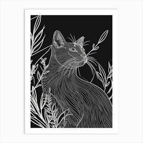 Colorpoint Shorthair Cat Minimalist Illustration 2 Art Print