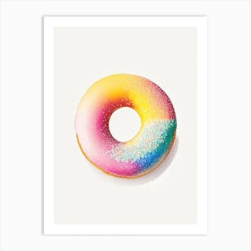 Powdered Sugar Donut Abstract Line Drawing 4 Art Print