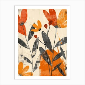 Orange Flowers 8 Art Print