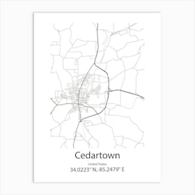 Cedartown,United States Minimalist Map Art Print