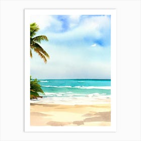 Tulum Beach, Mexico Watercolour Art Print