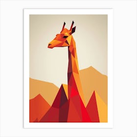 Giraffe Minimalist Abstract 2 Art Print