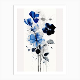 Blue Flowers 46 Art Print