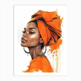 Orange Turban 1 Art Print