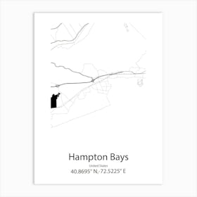 Hampton,United Kingdom Minimalist Map Art Print