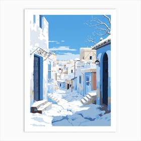 Snowy Village In Morocco Art Print