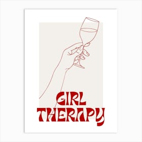 Girl Therapy Red Art Print