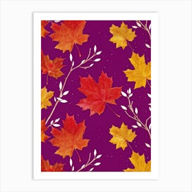 Abstract Autumnal Wallpaper Featuring A Vivid Top View Of An Oak And A Maple Tree Their Branches Ab (2) 1 Art Print