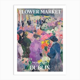 Vintage Flower Market Painting Dublin Art Print