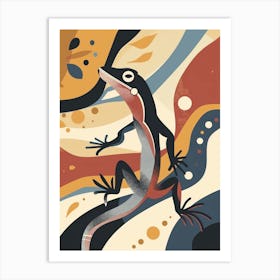 Anoles Lizard Abstract Modern Illustration 4 Art Print