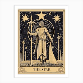 The Star Tarot Card, Vintage 0 Art Print