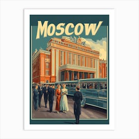 Aihrgdesign A Retro Travel Poster For Moscow Featuring The Bo 27609aae 787a 45ca A5ec 8a52e7caf872 2 Art Print