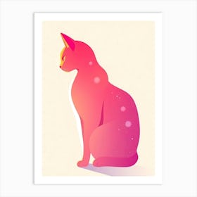 Pink Cat illustration Art Print