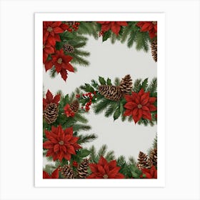 Christmas Poinsettias 1 Art Print