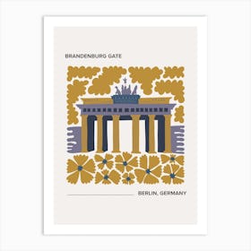 Brandenburg Gate   Berlin, Germany, Warm Colours Illustration Travel Poster 2 Art Print