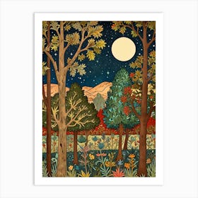 William Morris Night In The Forest 3 Art Print