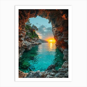 Sunset In A Cave 3 Art Print