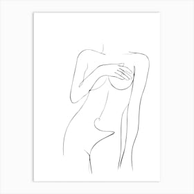 Drawing Of A Woman Line art Art Print