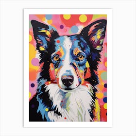 Border Collie Pop Art Inspired 4 Art Print