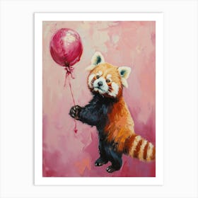 Cute Red Panda 1 With Balloon Art Print