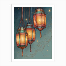 Lanterns Canvas Print Art Print