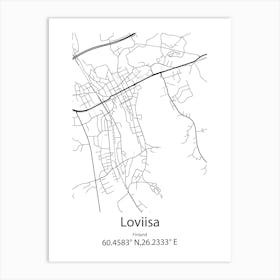 Loviisa,Finland Minimalist Map Art Print