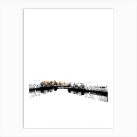 Black And White Cityscape Art Print Art Print