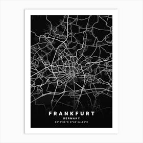 Frankfurt Germany Black Map Art Print