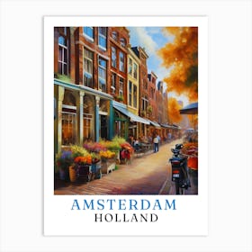 Netherlands Amsterdam, travel poster, wall art print, Amsterdam painting,101 Art Print