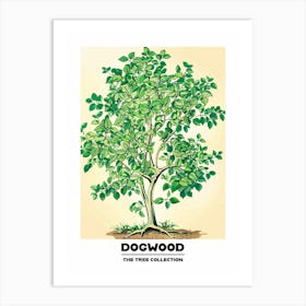 Dogwood Tree Storybook Illustration 3 Poster Art Print