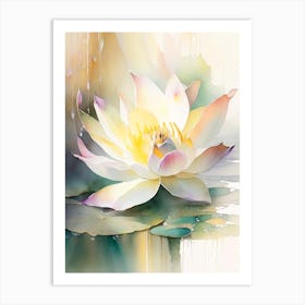 Early Lotus Storybook Watercolour 2 Art Print