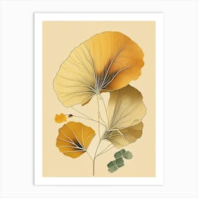 Ginkgo Spices And Herbs Retro Drawing 1 Art Print