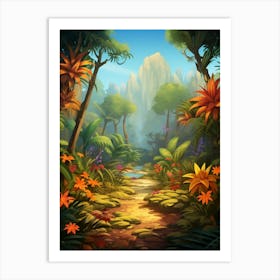 Savanah Rainforest Cartoon 2 Art Print