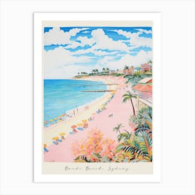 Poster Of Cable Beach, Sydney, Australia, Matisse And Rousseau Style 3 Art Print