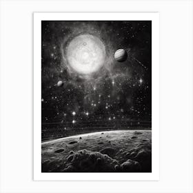 Black And White View From The Moon Art Print