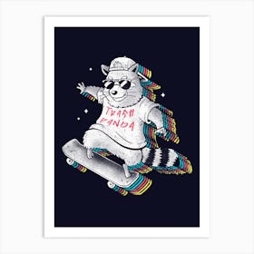 Rainbow Trash Panda Art Print